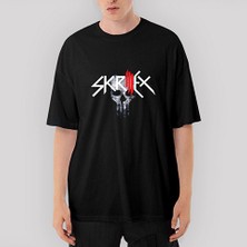 Crows Gate Skrillex Punisher Oversize Siyah Tişört
