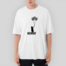 Crows Gate Green Day Girl Oversize Beyaz Tişört