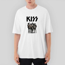 Crows Gate Kiss Anime Oversize Beyaz Tişört