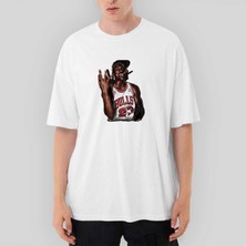 Crows Gate Micheal Jrdn Bulls 23 Oversize Beyaz Tişört