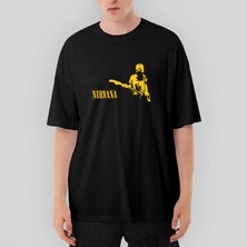 Crows Gate Nirvana Kurt Cobain Oversize Siyah Tişört