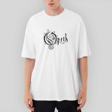 Crows Gate Opeth Logo Classic 2 Oversize Beyaz Tişört