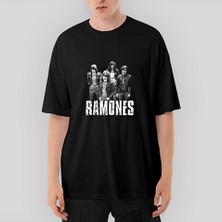 Crows Gate Ramones Band Oversize Siyah Tişört