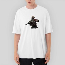 Crows Gate Call Of Fighter Oversize Beyaz Tişört