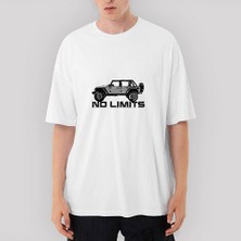 Crows Gate Jeep No Limits Oversize Beyaz Tişört