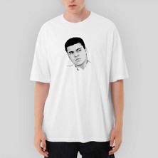 Crows Gate Muhammed Ali Drawing Oversize Beyaz Tişört