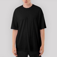 Crows Gate Pentagram Yazı Logo Oversize Siyah Tişört