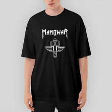 Crows Gate Manowar Sign Of The Hammer Neon Oversize Siyah Tişört