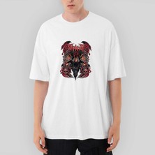 Crows Gate Slipknot Ram Head Oversize Beyaz Tişört