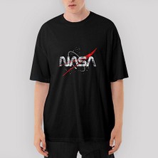 Crows Gate Nasa Space Oversize Siyah Tişört