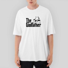 Crows Gate The Godfather Black Text Oversize Beyaz Tişört