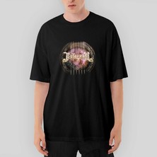 Crows Gate Pentagram Akustik Oversize Siyah Tişört