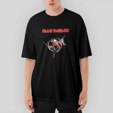Crows Gate Iron Maiden Trooper Oversize Siyah Tişört