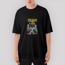 Crows Gate Asphyx Oversize Siyah Tişört