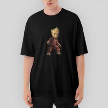 Crows Gate Groot Baby Warrior Oversize Siyah Tişört