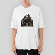 Crows Gate Human History Oversize Beyaz Tişört