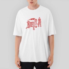 Crows Gate Death Logo Oversize Beyaz Tişört