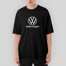 Crows Gate Volkswagen New Logo Text Oversize Siyah Tişört