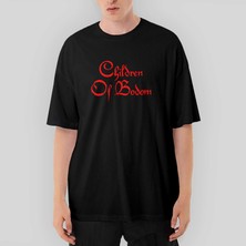 Crows Gate Children Of Bodom Yazı Oversize Siyah Tişört