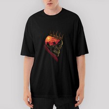 Crows Gate Kurukafa Kral Oversize Siyah Tişört