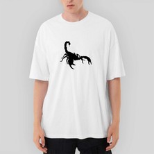 Crows Gate Scorpions Logo White Oversize Beyaz Tişört