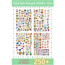 Okul Için Karışık Sticker Seti - Etkinlik Defter Günlük Ajanda - 250+ 4 Sayfa A5 Boyut