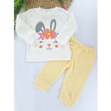 Bonboner Kids Kız Bebek / Çocuk Ikili Gündelik / Eşofman / Pijama Takımı Tavşan Baskılı