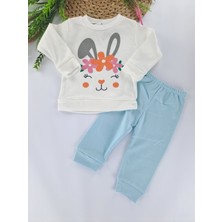 Bonboner Kids Kız Bebek / Çocuk Ikili Gündelik / Eşofman / Pijama Takımı Tavşan Baskılı