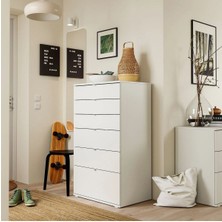 IKEA Beyaz 70X47X120 cm 6 Çekmeceli Şifonyer
