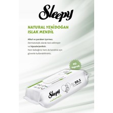 Sleepy 7 Adet Sleepy Natural Yenidoğan Islak Mendili 90'lı ve Rosıe