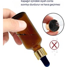 Makrobay Altın - Siyah Cam Pipetli Amber Cam Şişeler 50 ml x 6 Adet