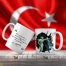 Sivil Takım Elbiseli Mustafa Kemal Atatürk - Atatürk'ün Sözleri -Kupa Bardak