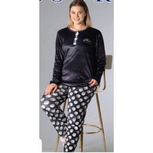 Dowry Büyük Beden  Kadın Uzun Kol  Kadife  Şık Pijama Takımı