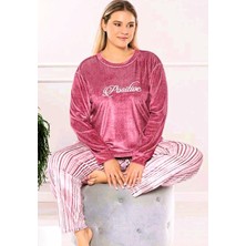 Dowry Büyük Beden  Kadın Uzun Kol  Kadife  Şık Pijama Takımı