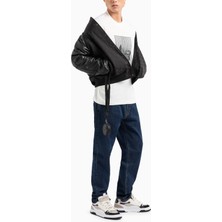 Armani Exchange Bisiklet Yaka Baskılı Ekru Erkek T-Shirt 6dztld ZJ9JZ 1116