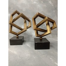 X Mermer Mermer Kaideli Geometrik Dekor Obje-2li Set