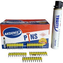 Akdeniz 2.9 x 27 mm Beton Çivisi (1 Kutu 5 Paket) 5000'Lİ Çivi+ 5 Gaz