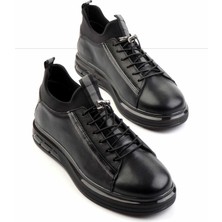 Bambi Siyah Floter Deri Erkek Sneaker E01585756540