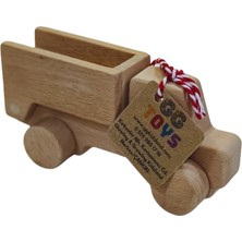 Gg Toys - Montessori Doğal Ahşap Tekerlekli Oyuncak - Damperli Kamyon