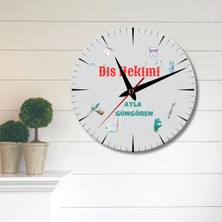 Çılgıntrend Diş Hekimine Hediye Duvar Saati Cam Duvar Saati
