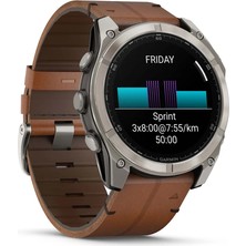 Garmin Fenix 8 – 51MM Amoled Sapphire Karbon Gri Dlc, Deri Kayışlı