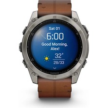 Garmin Fenix 8 – 51MM Amoled Sapphire Karbon Gri Dlc, Deri Kayışlı