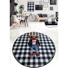 Chilai Home Heat Bear Çap Dekoratif, Kaymaz Taban, , Yıkanabilir Halı 200 x 200