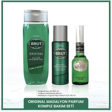 Brut Original Erkek Bakım Seti Madalyon Plexi Parfüm Edt 100 Ml, Deodorant 200 Ml, Duş Jeli 500 ml