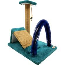 Just Cheap Store Fırçalı ve Rampalı Kedi Tırmalama Tahtası ve Oyun Platformu