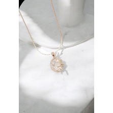 Shesra Ay ve Güneş Model Gold Renk Vıp Kolye (50CM)