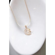 Shesra Ay ve Güneş Model Gold Renk Vıp Kolye (50CM)