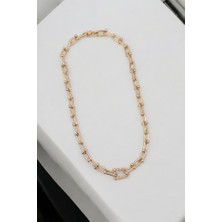 Shesra Vıp Model Taşlı Gold Renk Kolye (45CM)