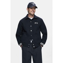 Keane Lacivert Kaşe Kolej Ceket Çıtçıtlı Standard Fit Erkek Ceket