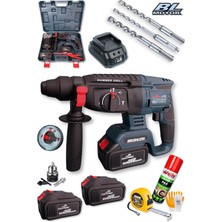 Dager DGR-4140 Kömürsüz 36 V 5 Ah Çift Akülü Şarjlı 3 Fonksiyon Kırıcı-Delici Hilti Matkap Setli + Pas Sökücü